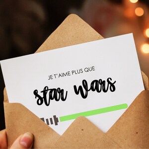 Cadeau Saint Valentin carte postale amour humour Star wars • Cadeau fan de Star wars