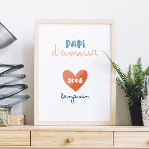 Affiche cadeau Papi personnalisée