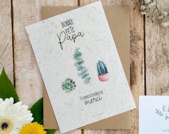 Carte à planter Bonne fête papa pour la fête des pères