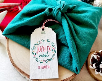Carte à planter de Noël en lot de 6 étiquettes pour cadeaux