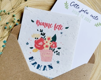 Carte à planter maman • Carte à planter fête des mères • Bonne fête maman • Carte bonne fête maman