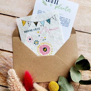 Carte mamie à planter bonne fête mamie festive avec fanions et fleurs image 3