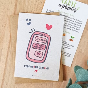 Cadeau Saint Valentin carte à planter message d'amour
