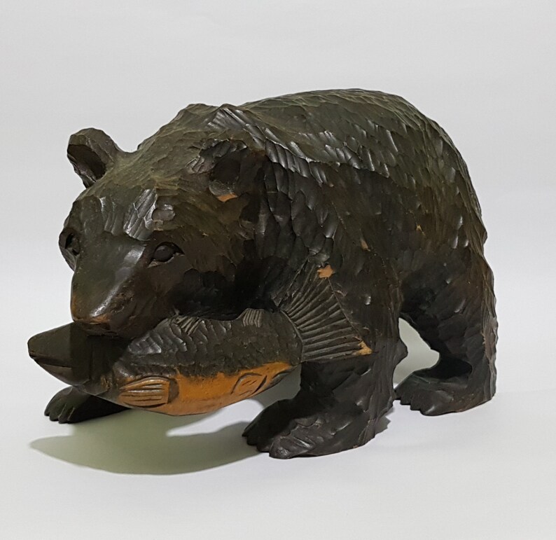 Vintage Large Ainu Woodcarved Bear Hokkaido Japan Bear Cult Etsy