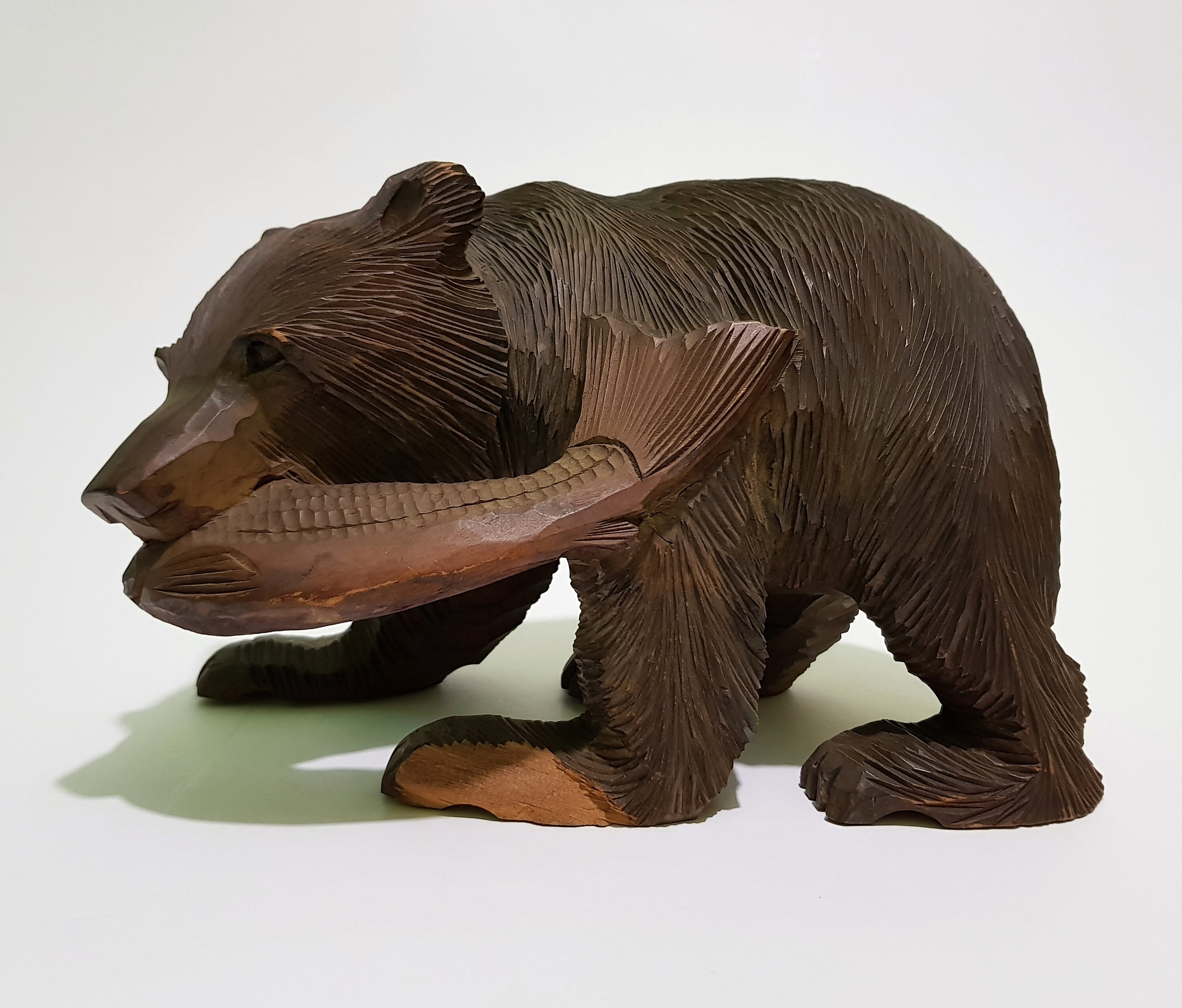 Vintage Large Black Ainu Bear Carving Japanese Okimono Bear Etsy