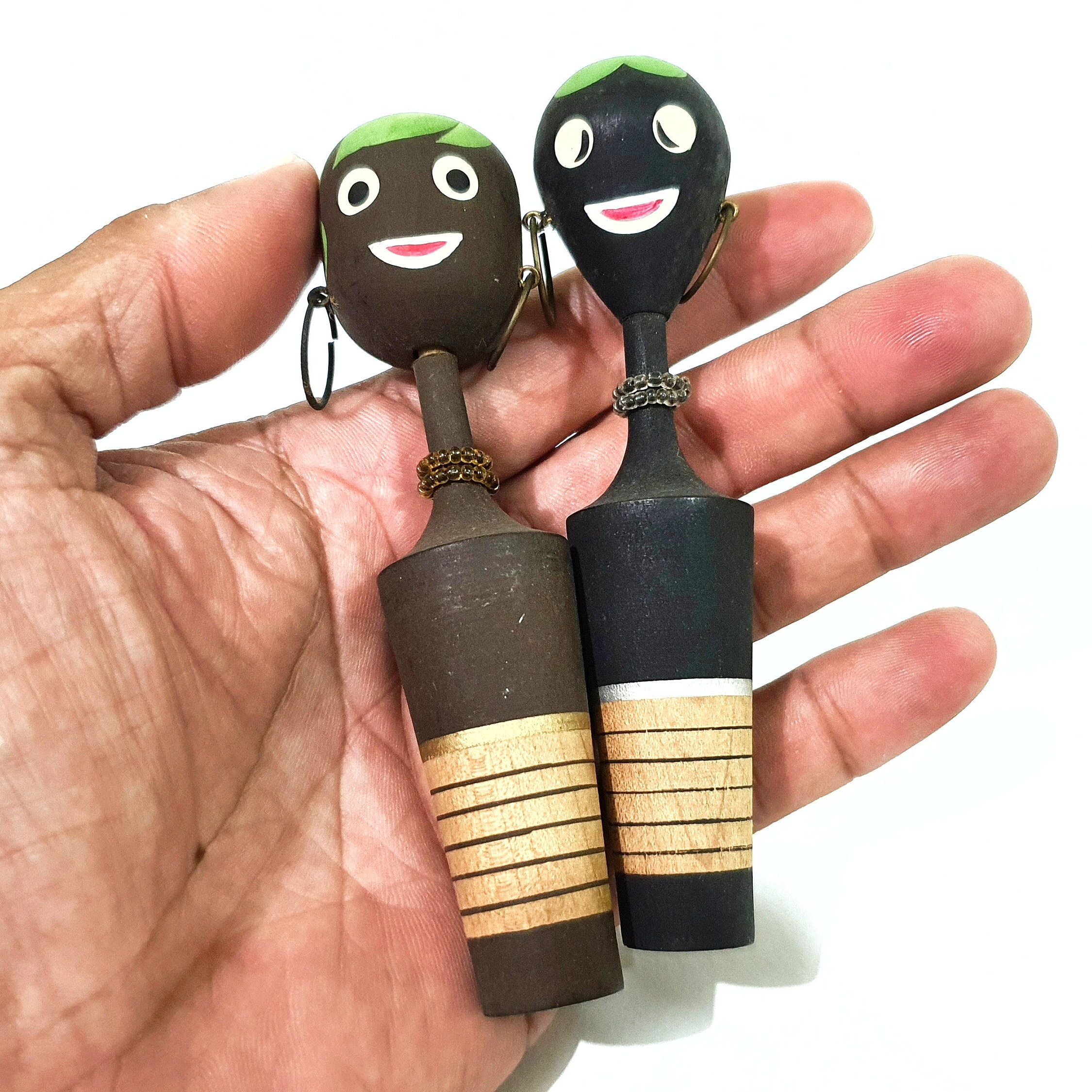 Vintage Black VooDoo Ethnic Japanese Wooden Dolls Etsy