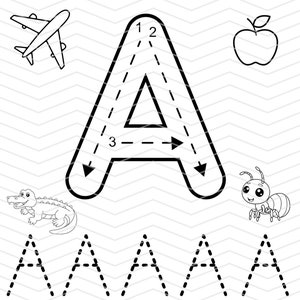 Lettre A, Feuille De Travail. Impression et traçage numériques.