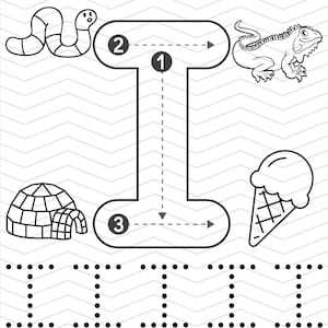Feuille de travail pour la lettre I. Impression et traçage numériques.