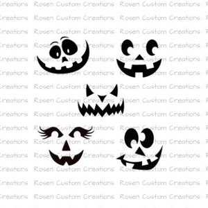 Halloween SVG- pumpkin. fall. holiday. autumn. spooky. carving. trick or treat. cricut cut file. silhouette. vector image. faces.