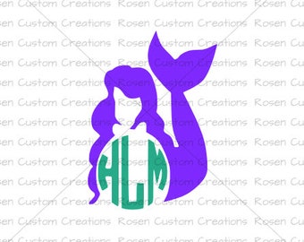 Mermaid svg. Mermaid monogram svg. cricut cut file. Summer svg. swimming svg. swim svg. princess svg.