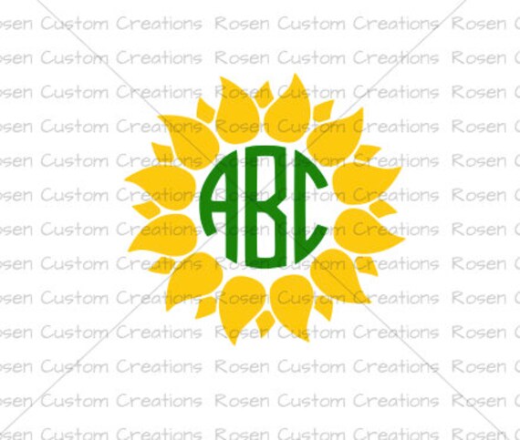 Download Sunflower Svg Sunflower Monogram Svg Svg Files Flower Etsy