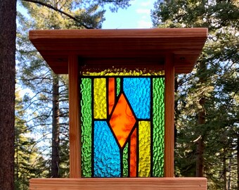 Stained Glass, Bird Feeders, Yard Art, Bird Watching, Garden Accessory, Wedding Gifts, Backyard Decor, Outdoor Decorations, Housewarming