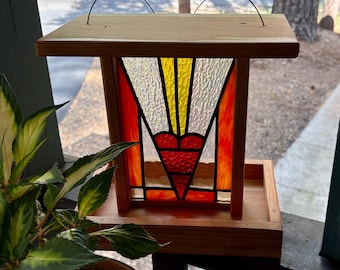 Bird Feeders, Stained Glass, Wedding Gifts, Bird Watching, Garden Accessories, Art Deco Designs, Outdoor Decorations, Memorial Sympathy Gift