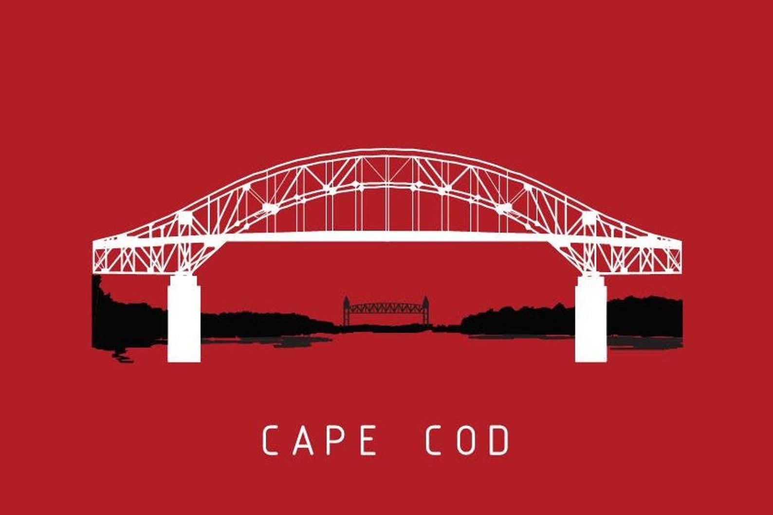 Bourne Bridge Cape Cod Graphic Print - Etsy