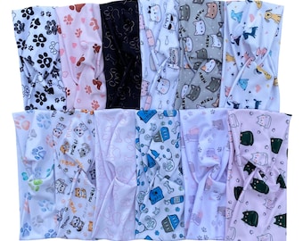 Vet Med Headbands: Vet Tech stretchy Headbands, Dog & Cat Headbands, Pet Headbands, Cat or Dog Lovers, Stretchy Pet Bands