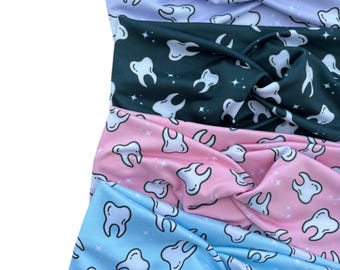 Dental Teeth Headbands: Dental Assistant Gift, Soft Stretchy Twisted Head bands, Dental Hygienist Gift