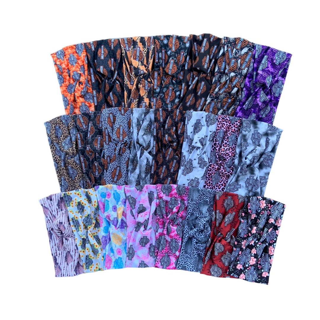 Women's Motorcycle Headbands, Wide Twisted Stretchy Biker Headbands for