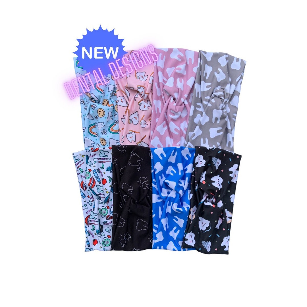 Dental Stretchy Headbands for Women, Hygienist Soft Stretchy Twisted