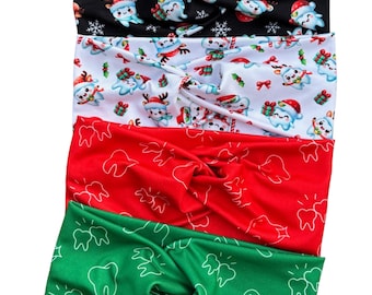 Soft Stretchy Dental Headbands: Christmas Tooth Print, Holiday Print Dental headbands