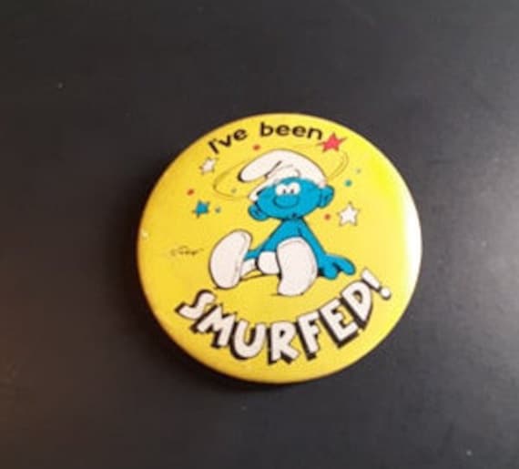 1980s smurf pin "I' Been SMUFFED!" Collectible Sm… - image 1