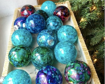 Hand-painted Glass Christmas Ornaments