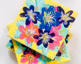 花柄コースター