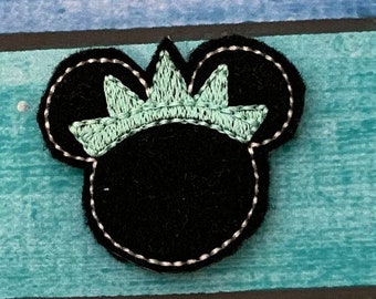 Mouse Crown Feltie, Felt Embellishments, Felt Applique, Hair Bow Supplies