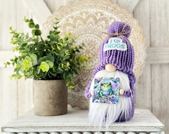 Purple Frog Gnome - Tiered Tray Accessory - Lovely Gift Idea from Hooked Strands Crochet