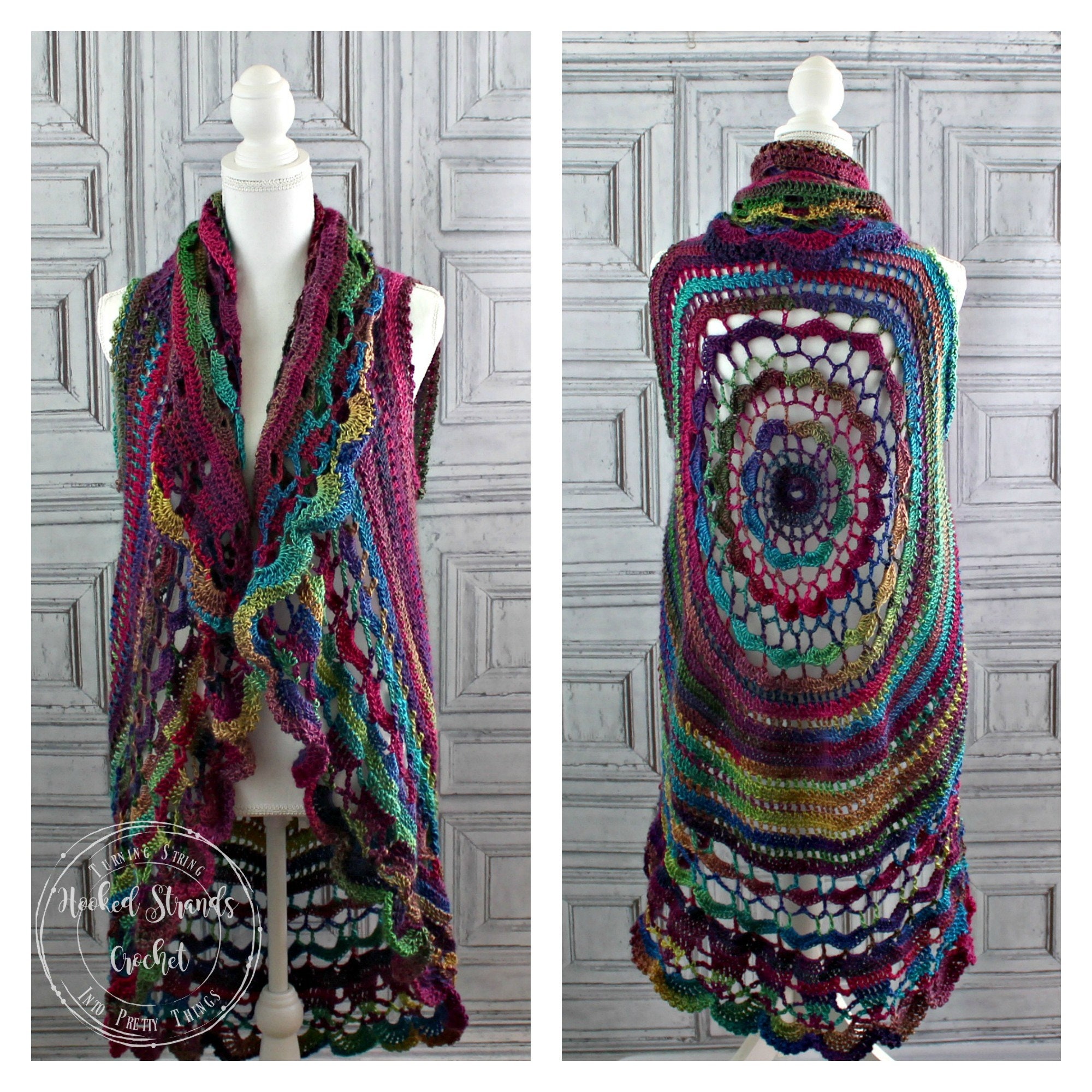 Mandala vest Crochet vest Circle vest Boho jacket Hippie Etsy