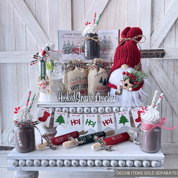 Winter berry gnome, Christmas gnome, Tiered tray decor, Farmhouse theme, Rustic decor,  Holiday decor,