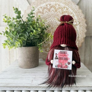 Handmade Wine Gnome Custom Sign Option Tiered Tray Decoration