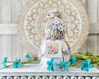 Colorful Spring Gnome Centerpiece - Exquisite Tiered Tray Decor by Hooked Strands Crochet