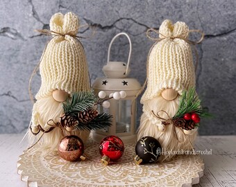 Winter Gnome: Farmhouse Tiered Tray Decor, Holiday Holly Berry