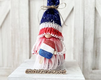 4th of July gnome, Patriotic gnome, Tiered tray decor, Rolling pins, Cutting board, Canister scoop,