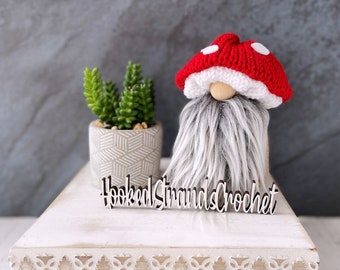 Mushroom Gnome: Knit Fungi Forest Decor