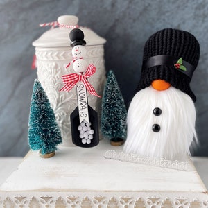 Snowman Gnome: Farmhouse Tiered Tray Christmas Decor