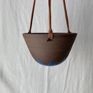 Brown and Blue Hanging Planter