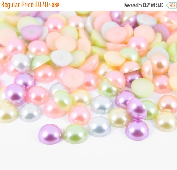 100pcs Heart Pearl Resin Flatback Scrapbook Embellishment Wedding Decoration