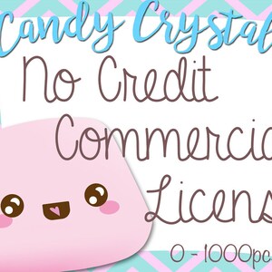 Nessun credito richiesto licenza commerciale per Candy Crystal Clip Art & Digital Papers