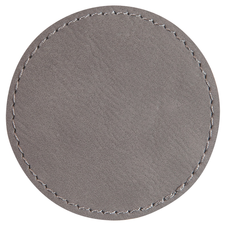 Set of 10 Blank Gray Laserable Leatherette Round Patch With - Etsy