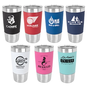 Sample Set of Blank Laserable Silicone Tumbler for engraving - Sample Set includes all 7 colors - Coffee - Water - Drink