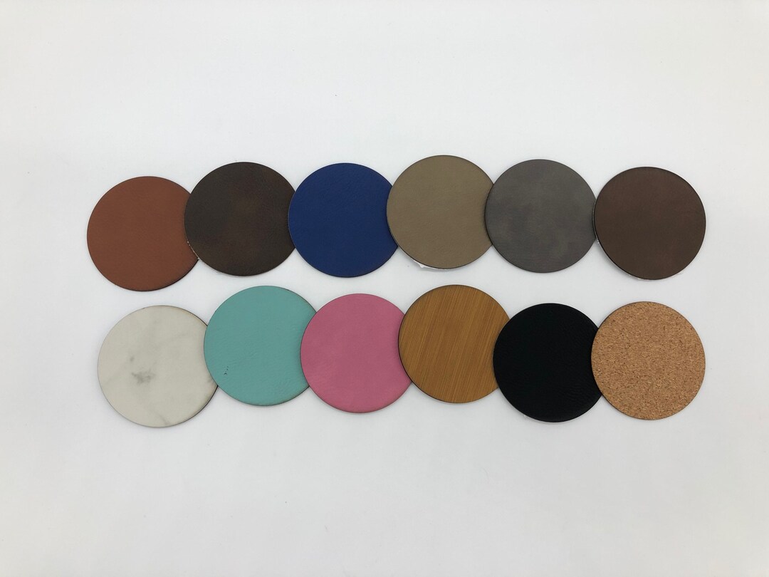 Set of 10 Round Leatherette Patches With Adhesive Backing - No ...