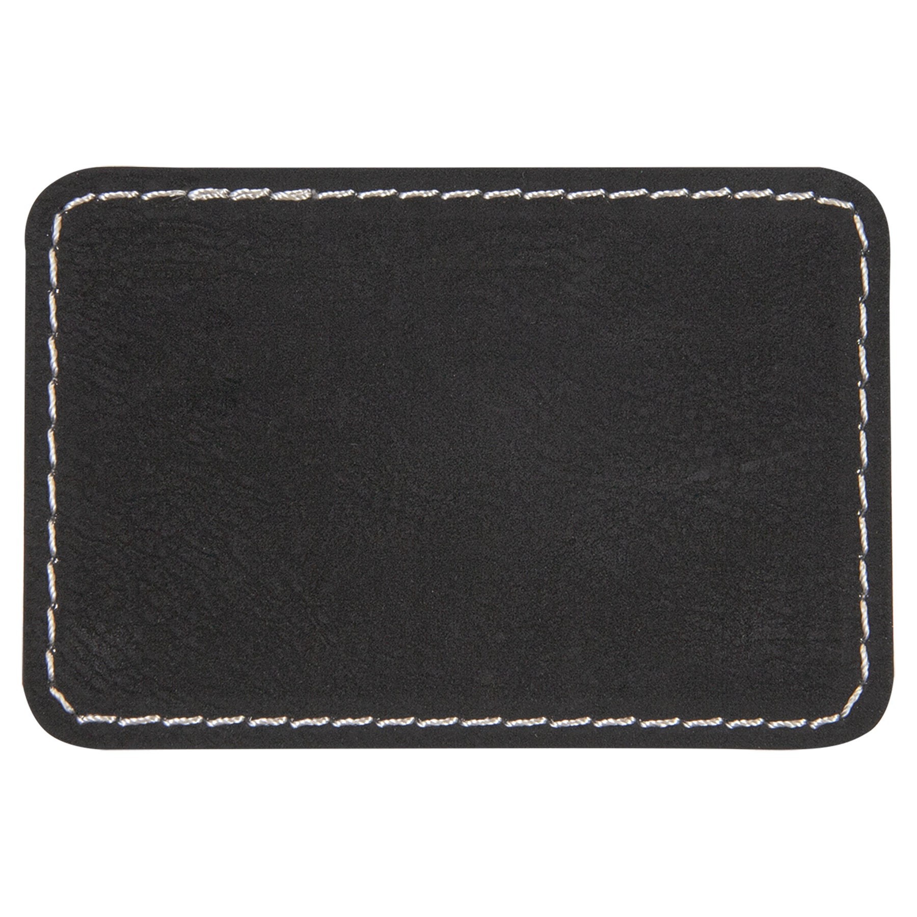 25 set of Blank Black to Silver Laserable Leatherette Rectangle Patch with Adhesive, Hat Patch