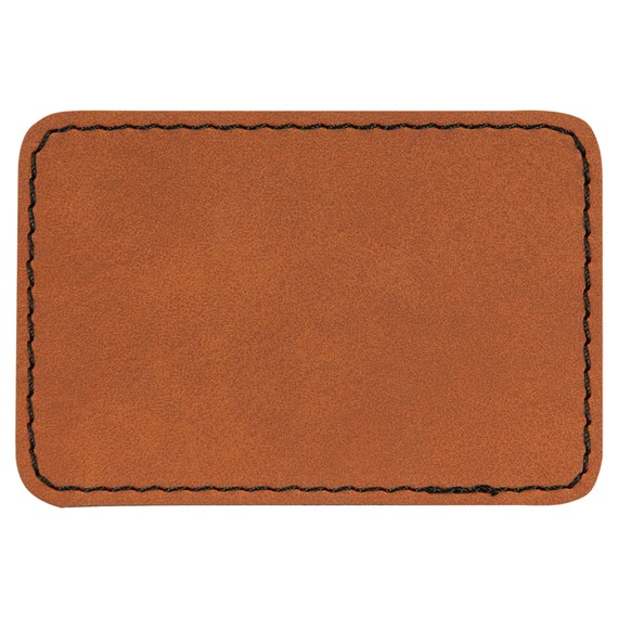  Rectangle Laserable Leatherette Patch with Adhesive