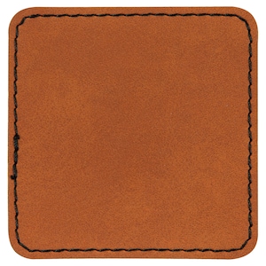 Set van 10 laserbare vierkante patch van ongelooide huid met lijm, hoedenpatch