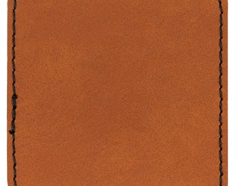 25 Pack of Rawhide Laserable Leatherette Square Patch with Adhesive, Hat Patch