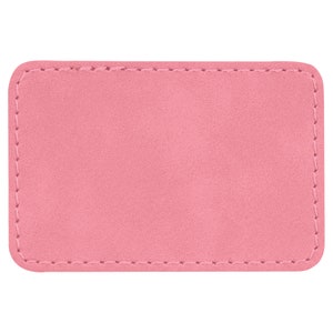 10er Set Blanko pink laserbare Kunstleder Rechteck Aufnäher mit Kleber, Hut Aufnäher