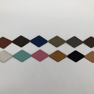 Set of 10 Diamond Leatherette Patches with Adhesive Backing - No Stitching, Laserable, Variety of Colors, Embroidery Patches
