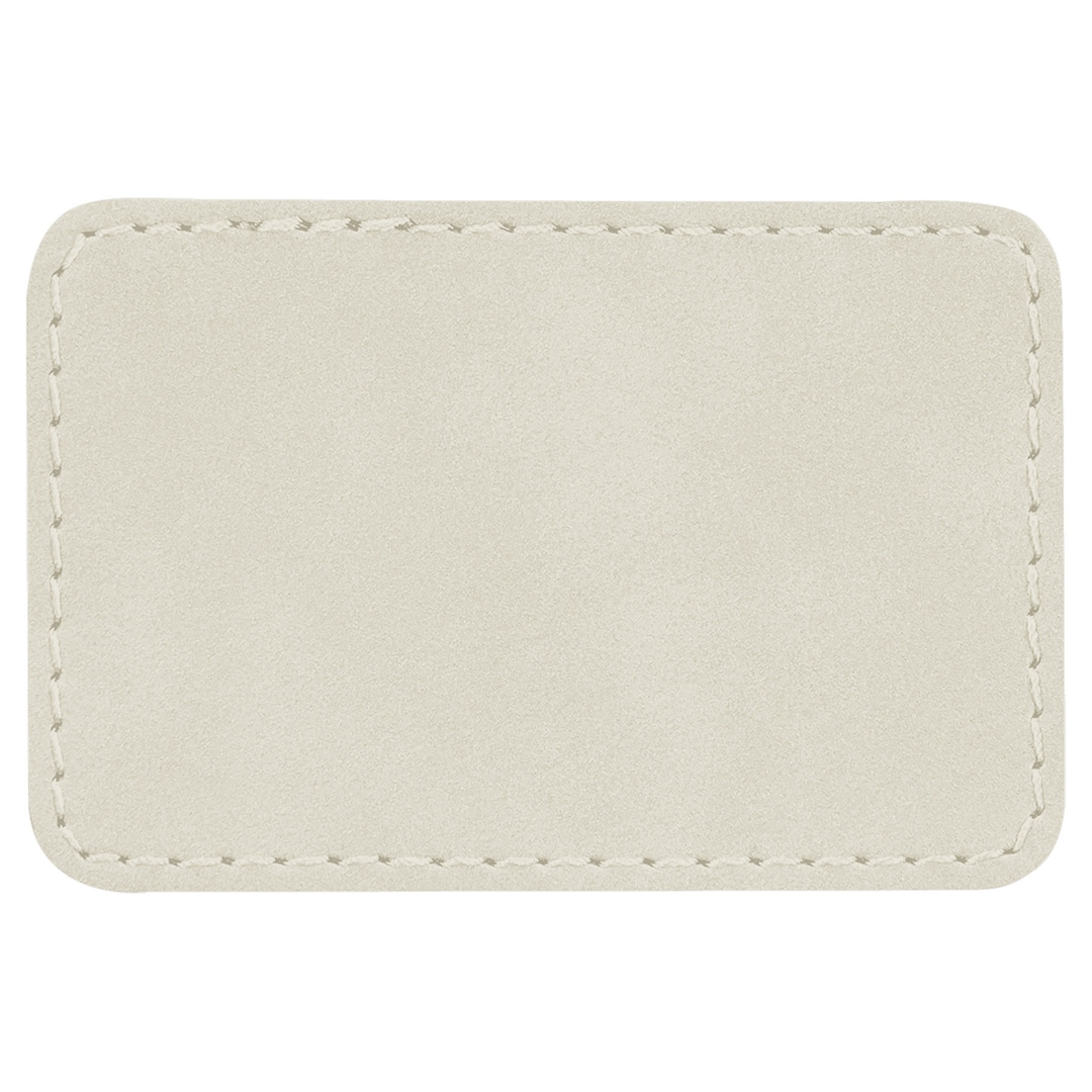 Set of 10 Blank White Laserable Leatherette Rectangle Patch With ...