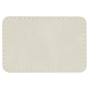 Set van 10 blanco witte laserbare kunstleren rechthoekige patch met lijm, hoedpatch, Glowforge, Xtool, OMTech